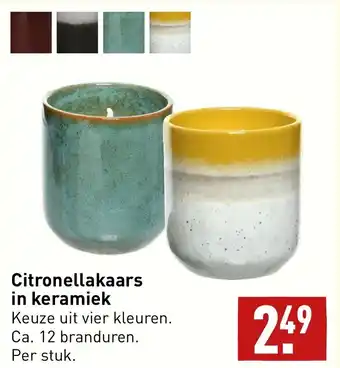 ALDI Citronellakaars in keramiek aanbieding