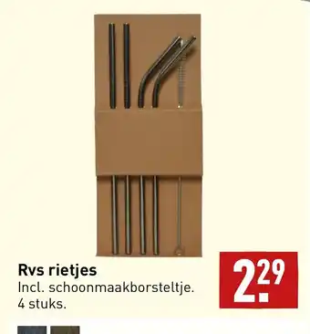 ALDI Rvs rietjes 4 stuks aanbieding