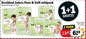 Kruidvat Luiers Pure & Soft midpack aanbieding