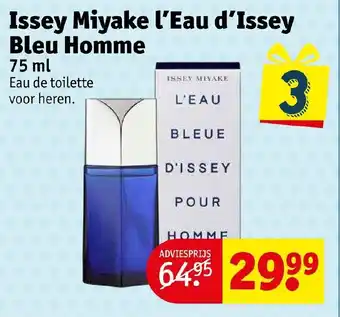 Kruidvat Issey Miyake l'Eau d'Issey Bleu Homme 75 ml aanbieding