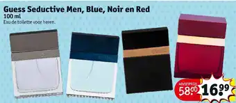 Kruidvat Guess Seductive Men, Blue, Noir en Red 100 ml aanbieding