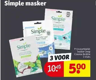 Kruidvat Simple masker aanbieding