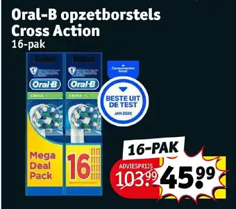 Kruidvat Oral-B opzetborstels Cross Action 16-pak aanbieding