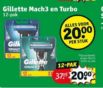 Kruidvat Gillete Mach3 en Turbo 12-pak aanbieding