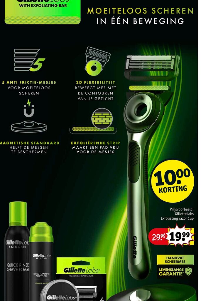 GilletteLabs Exfoliating razor 1up aanbieding bij Kruidvat