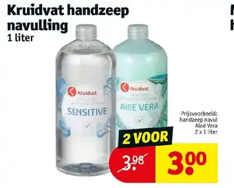 Kruidvat Handzeep navulling 1 liter aanbieding