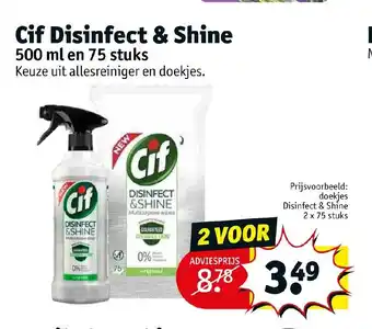 Kruidvat Cif Disinfect & Shine aanbieding