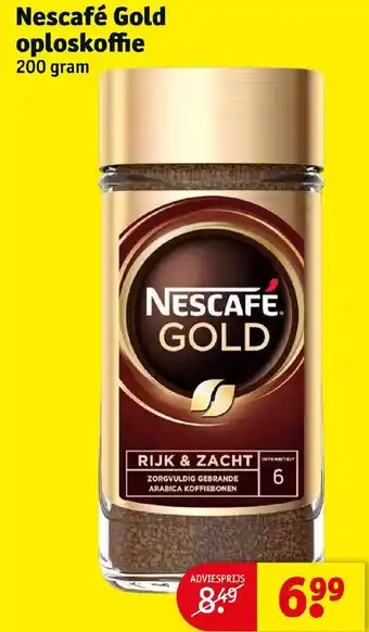 Kruidvat Nescafe Gold oploskoffie 200 gram aanbieding