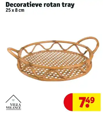 Kruidvat Decoratieve rotan tray 25x8 cm aanbieding