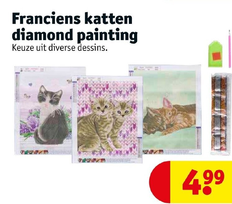 4 stuks diamond painting dieren, 40 x 30 cm, 5D diamond painting, honden, puppy, diamond painting, katten, kinderen, borduurafbeeldingen, set van 4 stuks, volwassenen, kat, diamantschilderij