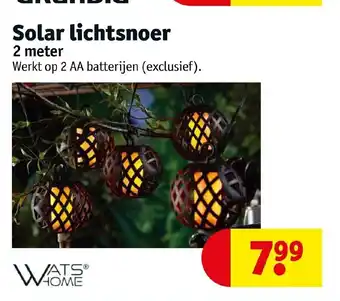 Kruidvat Wats Home Solar lichtsnoer 2 meter aanbieding