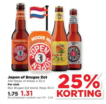 PLUS Jopen of Brugse Zot  330 ml aanbieding