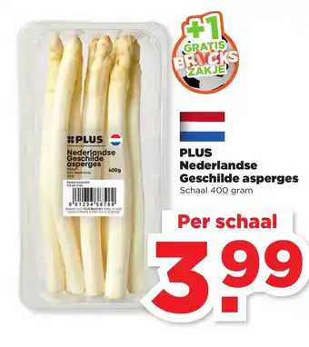 PLUS PLUS Nederlandse Geschilde asperges 400 gr aanbieding