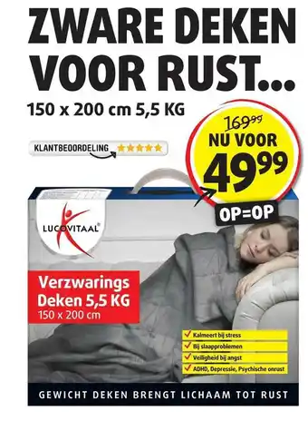 Lucovitaal Lucovitaal verzwarings deken 150 x 200 cm 5, 5kg aanbieding