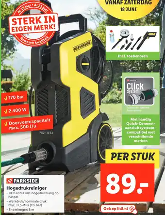 Lidl /// PARKSIDEⓇ Hogedrukreiniger aanbieding