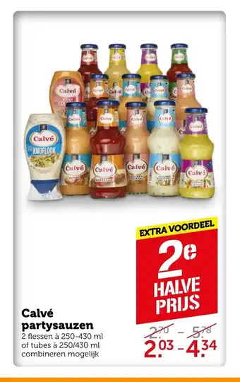 Coop Calve partysauzen 2 flessen a 250-430 ml aanbieding