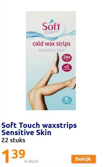 Action Soft Touch waxstrips Sensitive Skin aanbieding