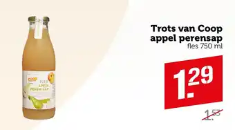 Coop Trots van Coop appel perensap fles 750 ml aanbieding