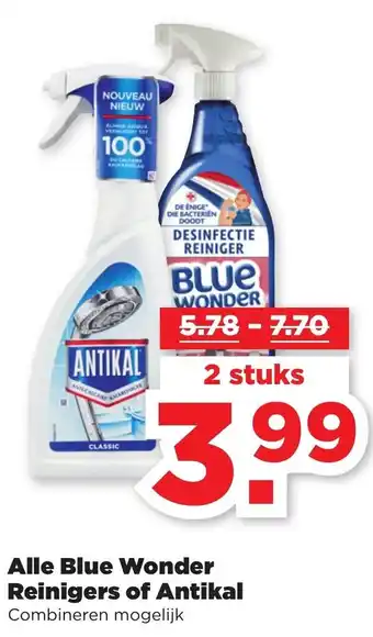 PLUS Blue Wonder Reinigers of Antikal 2st aanbieding