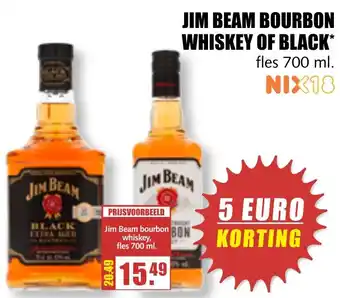 MCD Supermarkt Jim Beam bourbon whiskey of black 700ml aanbieding