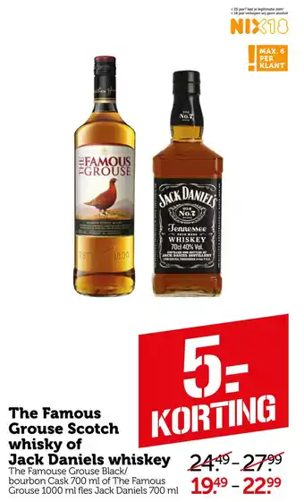 Coop The Famous Grouse Scotch whisky of Jack Daniels whiskey aanbieding