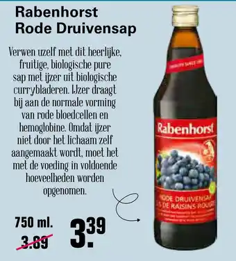 De Online Drogist Rabenhorst Rode Druivensap aanbieding