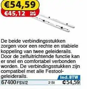 Toolstation Festool Verbindingsstukken Geleiderail aanbieding