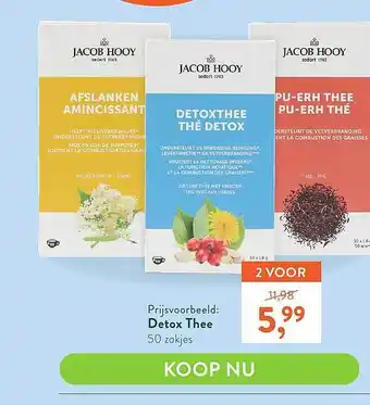 Holland & Barrett Jacob Hooy Detox Thee aanbieding