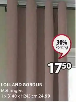 Jysk Lolland Gordijn aanbieding