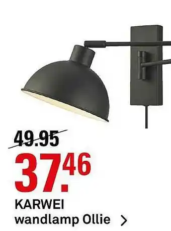 Karwei Karwei Wandlamp Ollie aanbieding