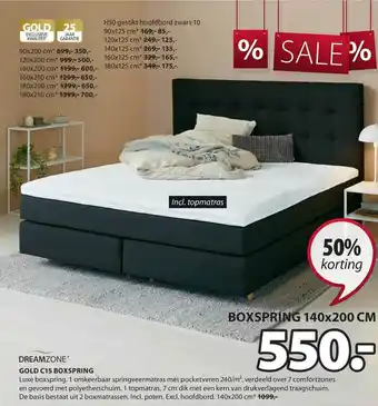 Jysk Dreamzone Gold C15 Boxspring aanbieding