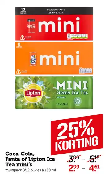 Coop Coca-Cola, Fanta of Lipton Ice Tea mini's aanbieding