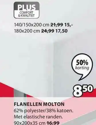 Jysk Flanellen Molton 50% Korting aanbieding