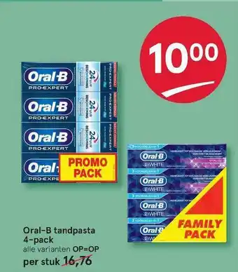 Etos Oral-B Tandpasta 4-Pack aanbieding