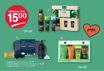 Etos Kneipp Man Luxe Cadeauset, King C Gillette Beardwash & Beardbalm Of SuperDry Sport Sport Quad aanbieding