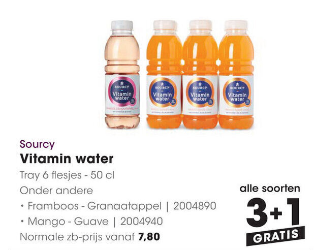 Sourcy vitamin water 50cl aanbieding bij HANOS