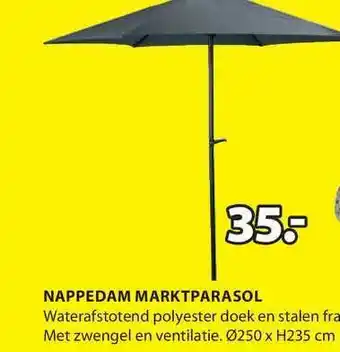 Jysk Nappedam Marktparasol aanbieding