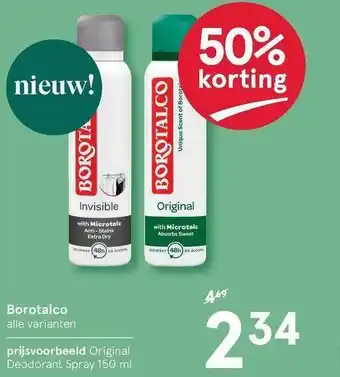 Etos Borotalco 50% Korting aanbieding