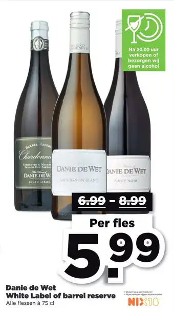 PLUS Danie de Wet White Label of barrel reserve 75cl aanbieding