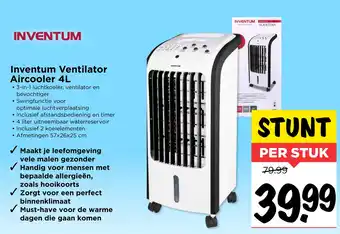 Vomar Voordeelmarkt Inventum Ventilator Aircooler 4L aanbieding