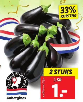 Lidl Aubergines 2 stuks aanbieding