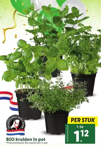 Lidl Bio kruiden in pot aanbieding