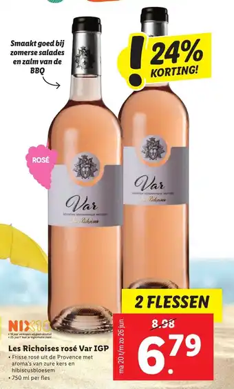 Lidl Var IGP Les Richoises rose 750 ml aanbieding