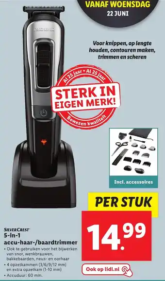 Lidl SilverCrest 5-in-1 accu-haar-/baardtrimmer aanbieding