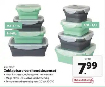 Lidl Ernesto Inklapbare vershouddozenset aanbieding