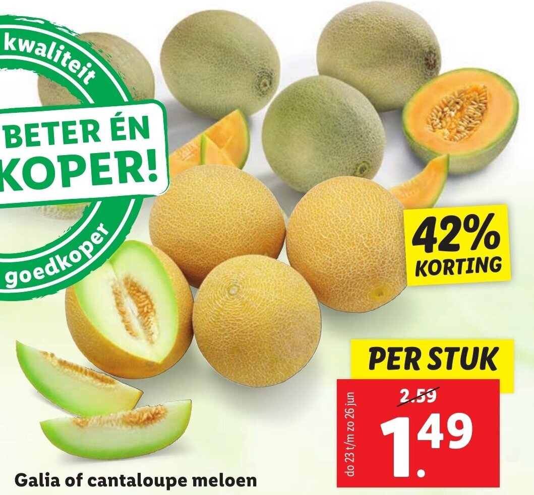 Galia of cantaloupe meloen aanbieding bij Lidl