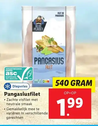 Lidl Pangasiusfilet 540 gram aanbieding