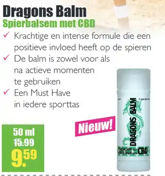 Gezond & Wel Dragons Balm Spierbalsem met CBD aanbieding