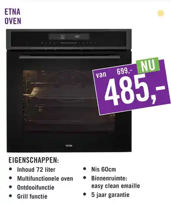 Keukendepot Etna oven aanbieding