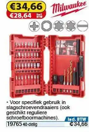 Toolstation Milwaukee Shockwave Bitset aanbieding